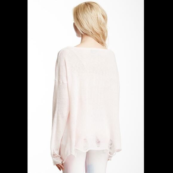 WILDFOX Womens Distressed L’amour Lennon Tunic Swing Wool Knit Sweater Size XS - Picture 2 of 5